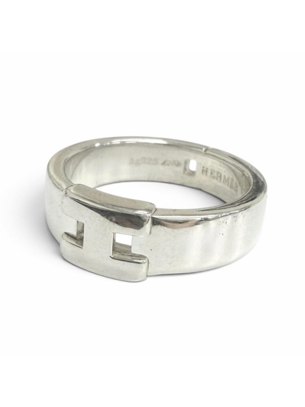 Hermes Newherakles H Logo Ring Silver